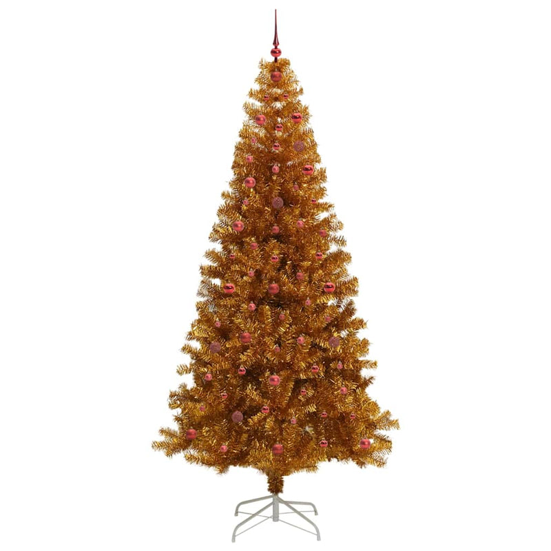 vidaXL Karácsonyfa 300 LED-del állvánnyal Arany 240 cm PET