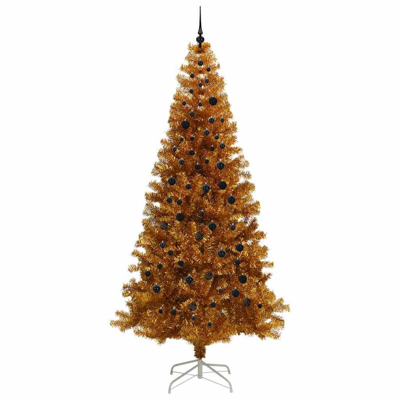 vidaXL Karácsonyfa 300 LED-del állvánnyal Arany 240 cm PET