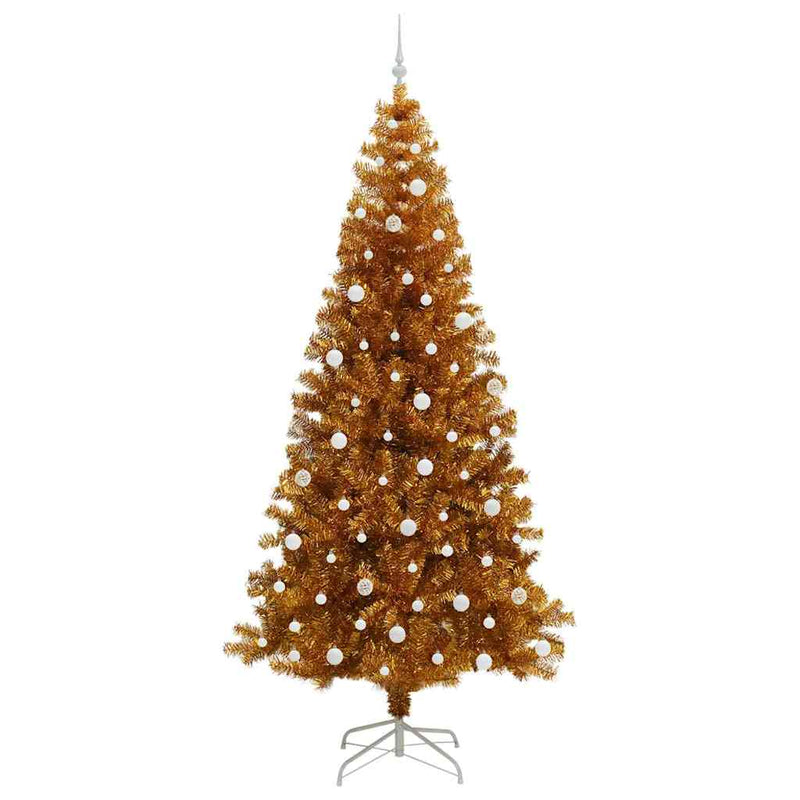 vidaXL Karácsonyfa 300 LED-del állvánnyal Arany 240 cm PET
