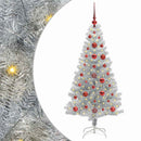 vidaXL Karácsonyfa 150 LED-del állvánnyal Ezüst 120 cm PET