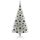 vidaXL Karácsonyfa 150 LED-del állvánnyal Ezüst 120 cm PET