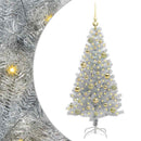 vidaXL Karácsonyfa 150 LED-del állvánnyal Ezüst 120 cm PET