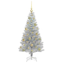 vidaXL Karácsonyfa 150 LED-del állvánnyal Ezüst 120 cm PET