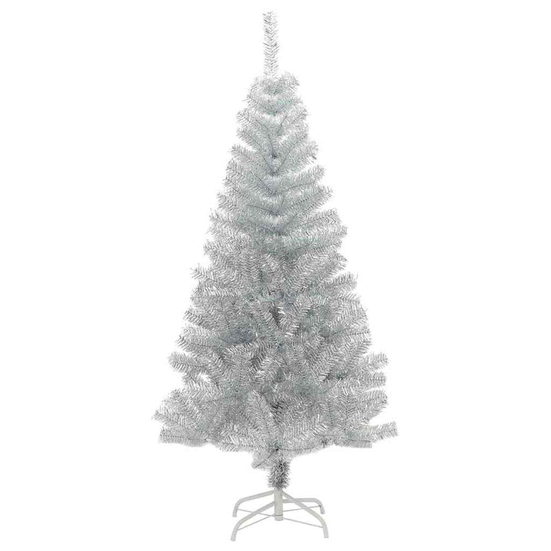 vidaXL Karácsonyfa 150 LED-del állvánnyal Ezüst 120 cm PET