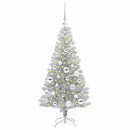 vidaXL Karácsonyfa 150 LED-del állvánnyal Ezüst 120 cm PET