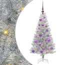vidaXL Karácsonyfa 150 LED-del állvánnyal Ezüst 120 cm PET