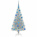 vidaXL Karácsonyfa 150 LED-del állvánnyal Ezüst 120 cm PET