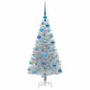 vidaXL Karácsonyfa 150 LED-del állvánnyal Ezüst 120 cm PET