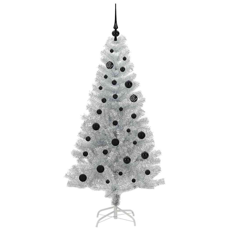 vidaXL Karácsonyfa 150 LED-del állvánnyal Ezüst 150 cm PET