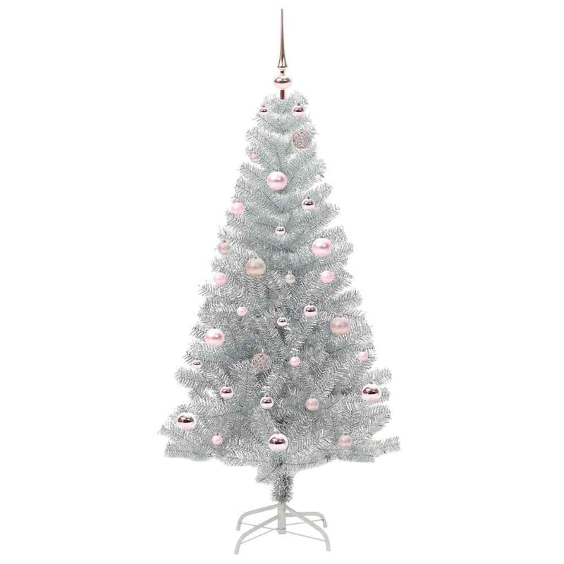 vidaXL Karácsonyfa 150 LED-del állvánnyal Ezüst 150 cm PET