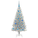 vidaXL Karácsonyfa 150 LED-del állvánnyal Ezüst 150 cm PET