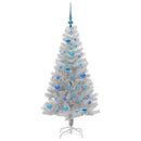 vidaXL Karácsonyfa 150 LED-del állvánnyal Ezüst 150 cm PET