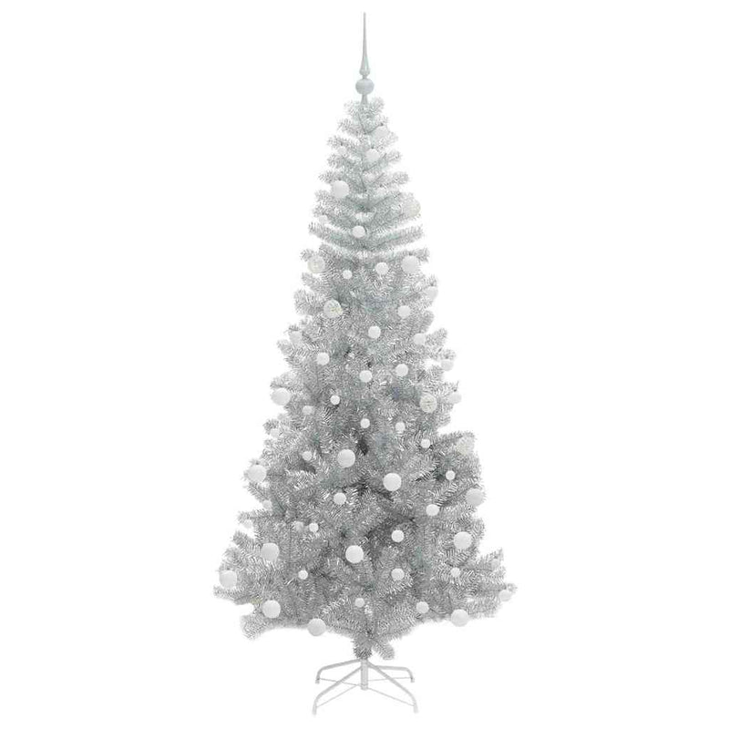 vidaXL Karácsonyfa 300 LED-del állvánnyal Ezüst 180 cm PET