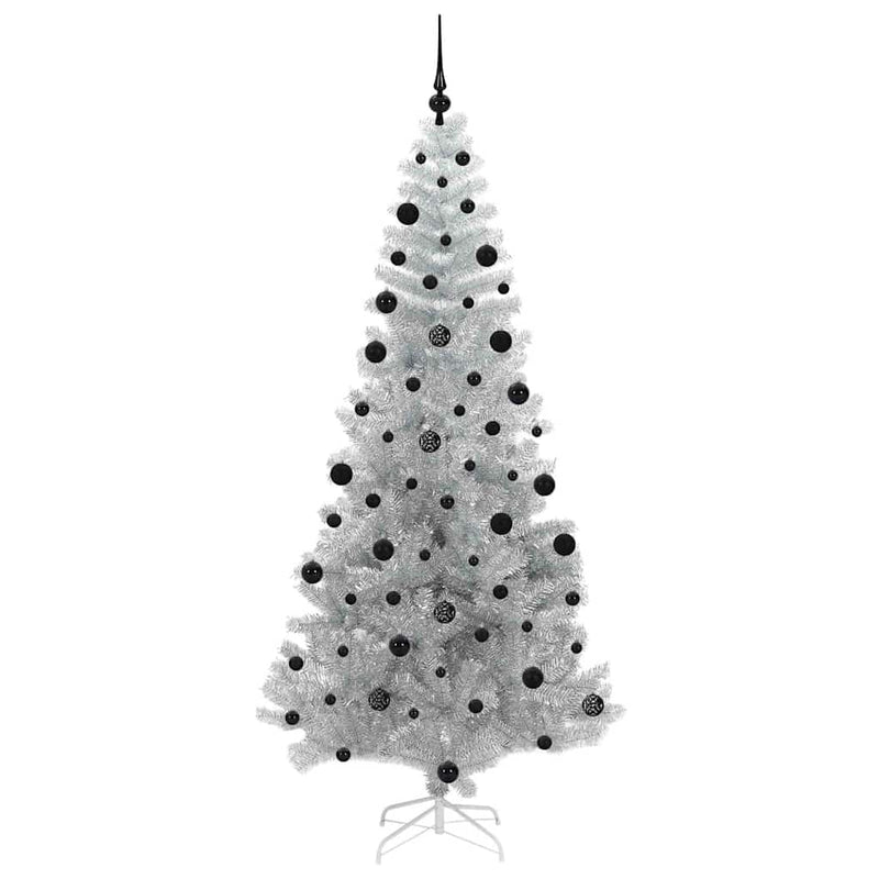 vidaXL Karácsonyfa 300 LED-del állvánnyal Ezüst 210 cm PET