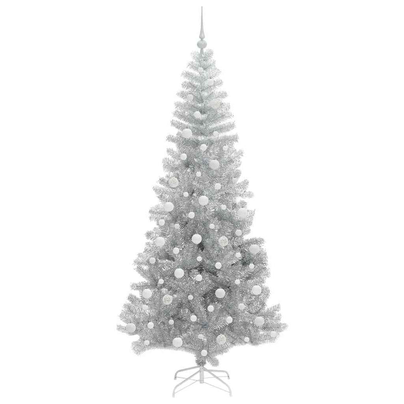 vidaXL Karácsonyfa 300 LED-del állvánnyal Ezüst 210 cm PET