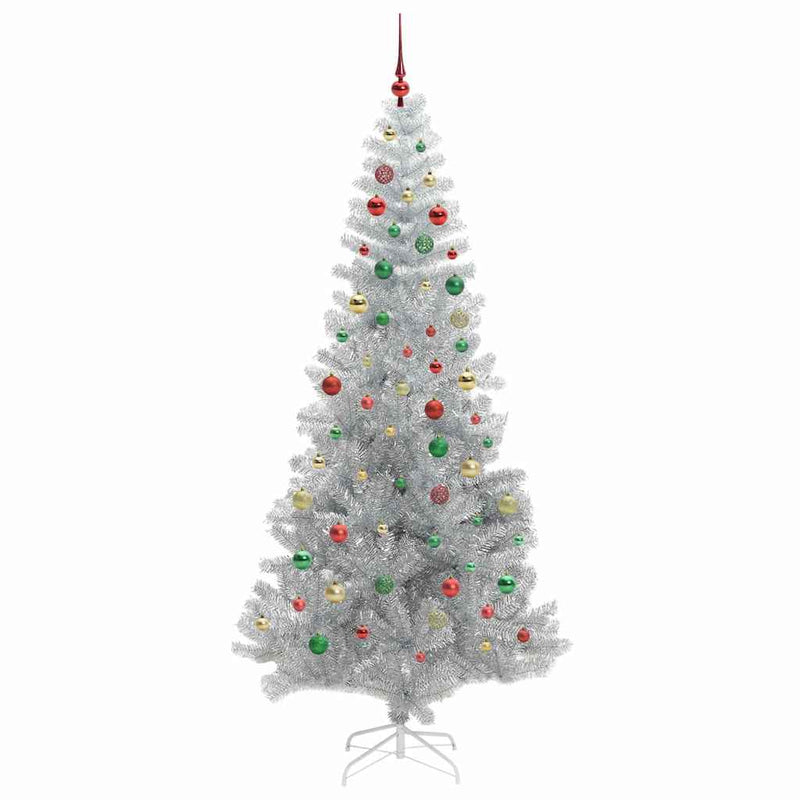 vidaXL Karácsonyfa 300 LED-del állvánnyal Ezüst 210 cm PET