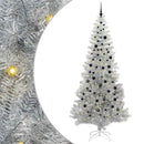 vidaXL Karácsonyfa 300 LED-del állvánnyal Ezüst 240 cm PET