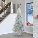 vidaXL Karácsonyfa 300 LED-del állvánnyal Ezüst 240 cm PET