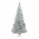 vidaXL Karácsonyfa 300 LED-del állvánnyal Ezüst 240 cm PET