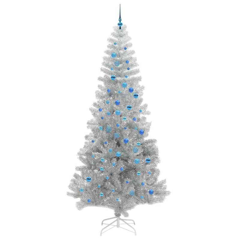 vidaXL Karácsonyfa 300 LED-del állvánnyal Ezüst 240 cm PET
