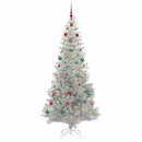 vidaXL Karácsonyfa 300 LED-del állvánnyal Ezüst 240 cm PET