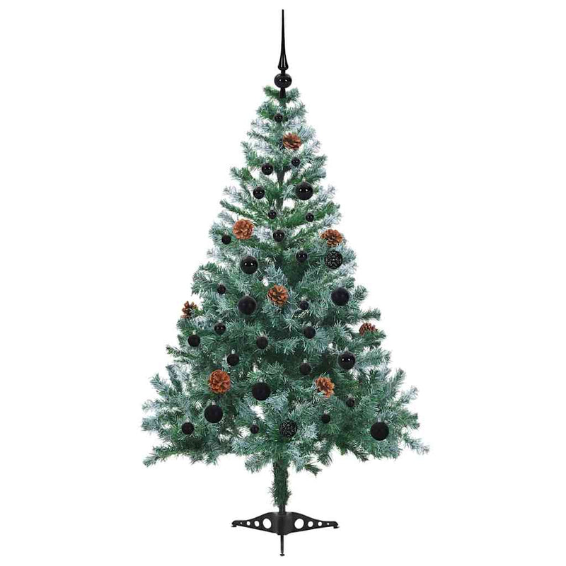 vidaXL Mű karácsonyfa 150 LED-del állvánnyal Zöld 150 cm PVC és Acél