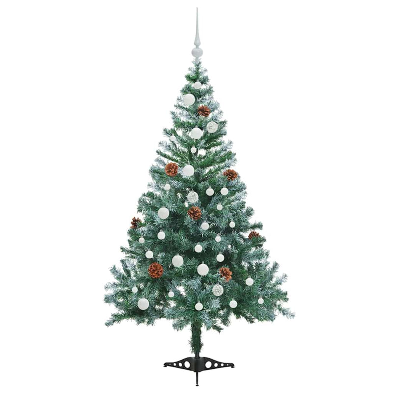 vidaXL Mű karácsonyfa 150 LED-del állvánnyal Zöld 150 cm PVC és Acél