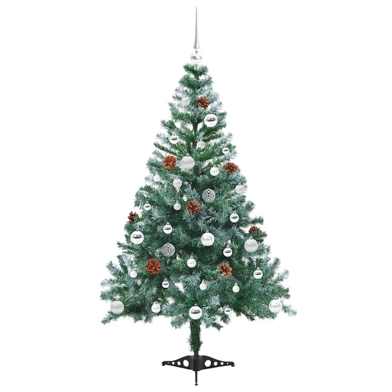 vidaXL Mű karácsonyfa 150 LED-del állvánnyal Zöld 150 cm PVC és Acél
