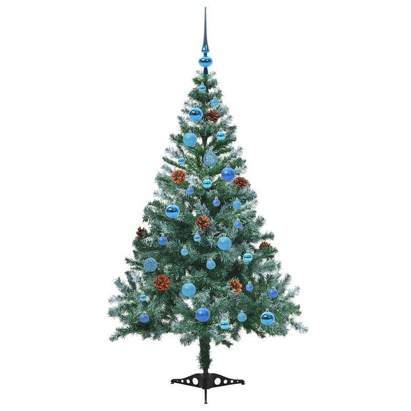 vidaXL Mű karácsonyfa 150 LED-del állvánnyal Zöld 150 cm PVC és Acél