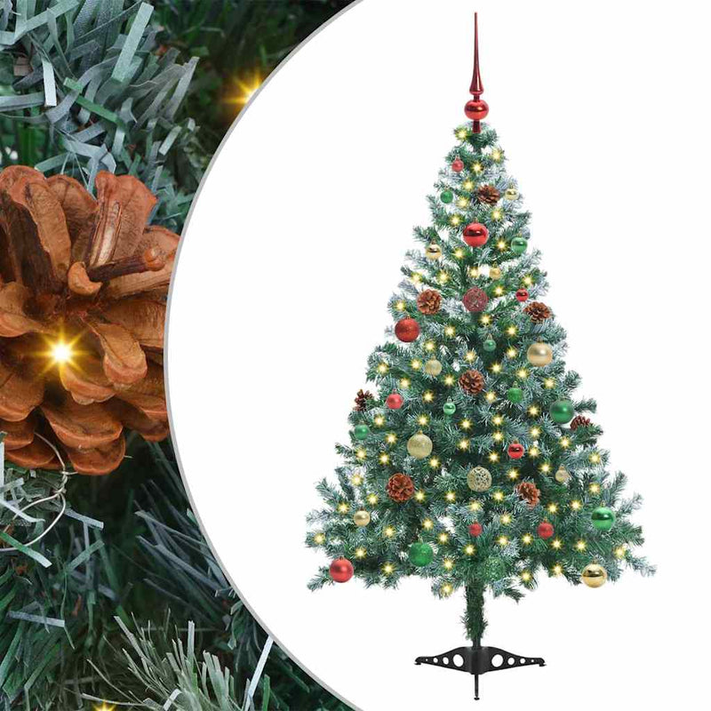 vidaXL Mű karácsonyfa 150 LED-del állvánnyal Zöld 150 cm PVC és Acél