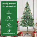 vidaXL Mű karácsonyfa 300 LED-del állvánnyal Zöld 180 cm PVC és Acél