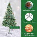 vidaXL Mű karácsonyfa 300 LED-del állvánnyal Zöld 180 cm PVC és Acél