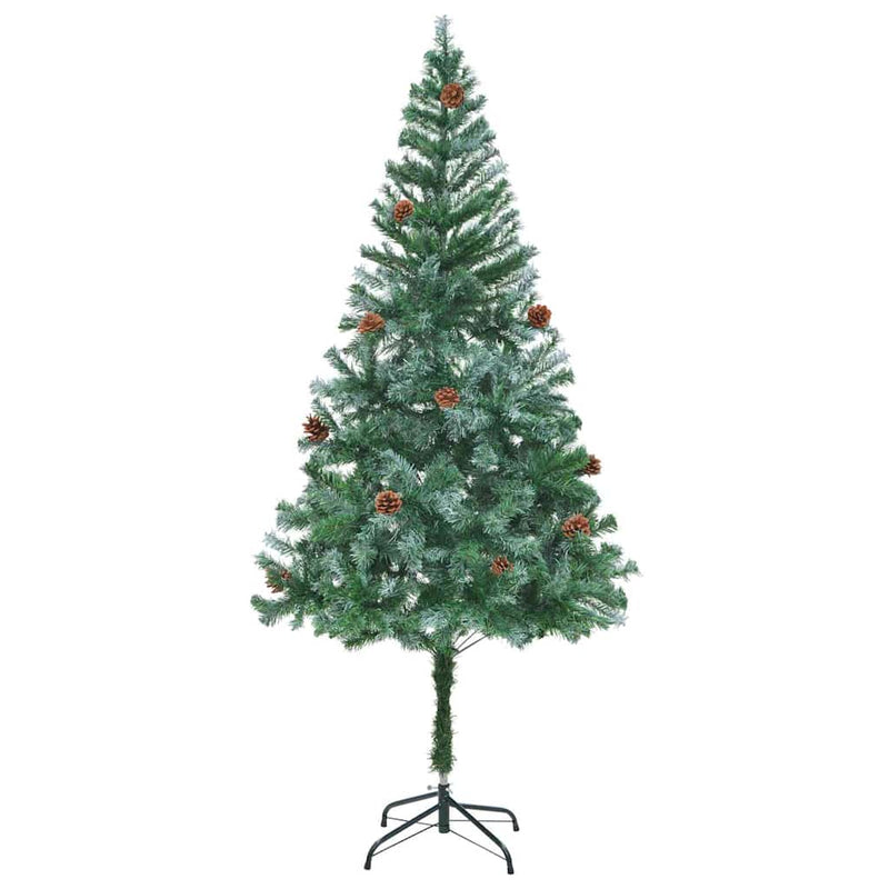 vidaXL Mű karácsonyfa 300 LED-del állvánnyal Zöld 180 cm PVC és Acél