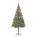 vidaXL Mű karácsonyfa 300 LED-del állvánnyal Zöld 180 cm PVC és Acél