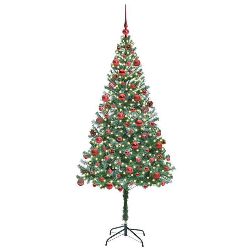 vidaXL Mű karácsonyfa 300 LED-del állvánnyal Zöld 180 cm PVC és Acél