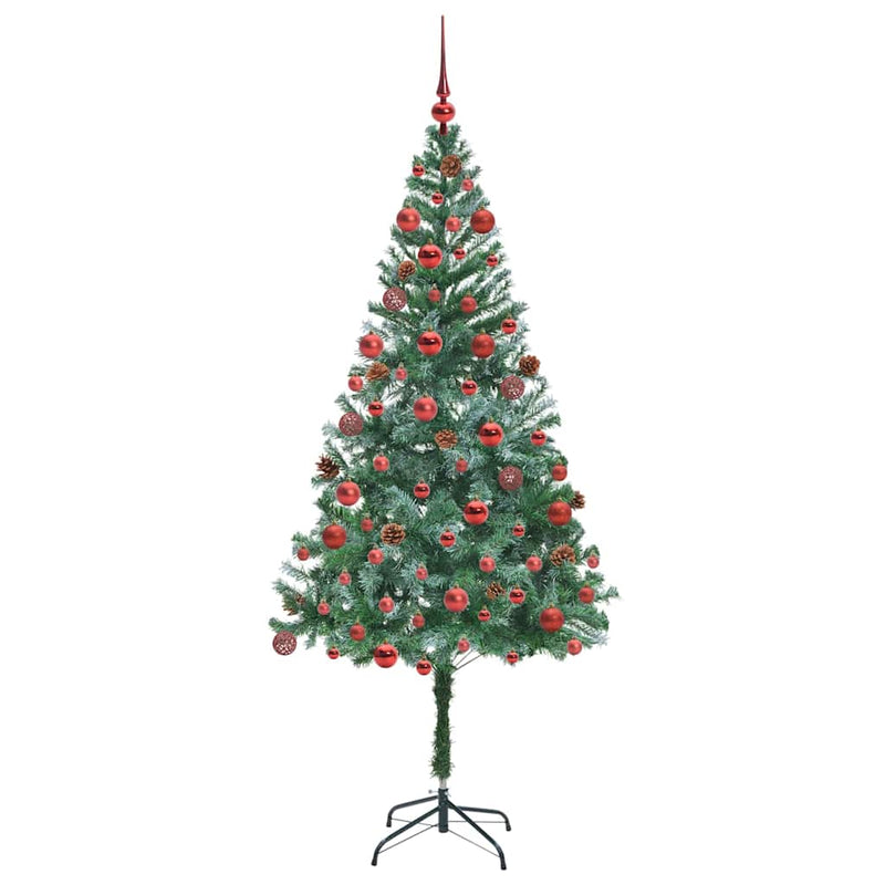 vidaXL Mű karácsonyfa 300 LED-del állvánnyal Zöld 180 cm PVC és Acél