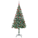 vidaXL Mű karácsonyfa 300 LED-del állvánnyal Zöld 180 cm PVC és Acél
