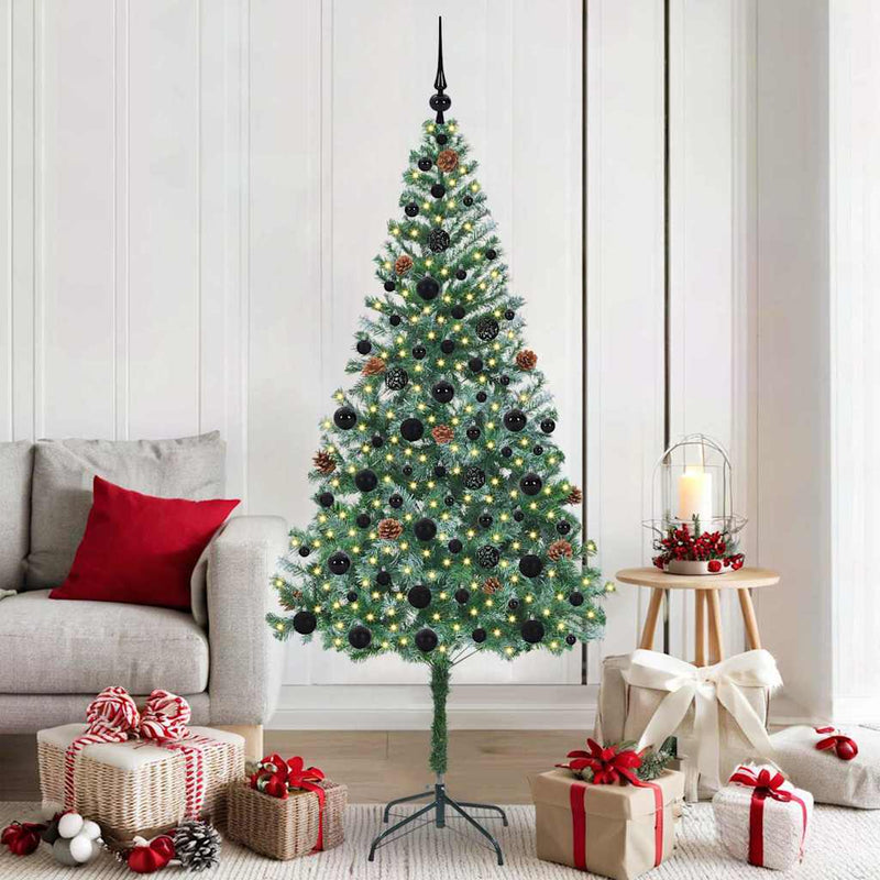 vidaXL Mű karácsonyfa 300 LED-del állvánnyal Zöld 180 cm PVC és Acél