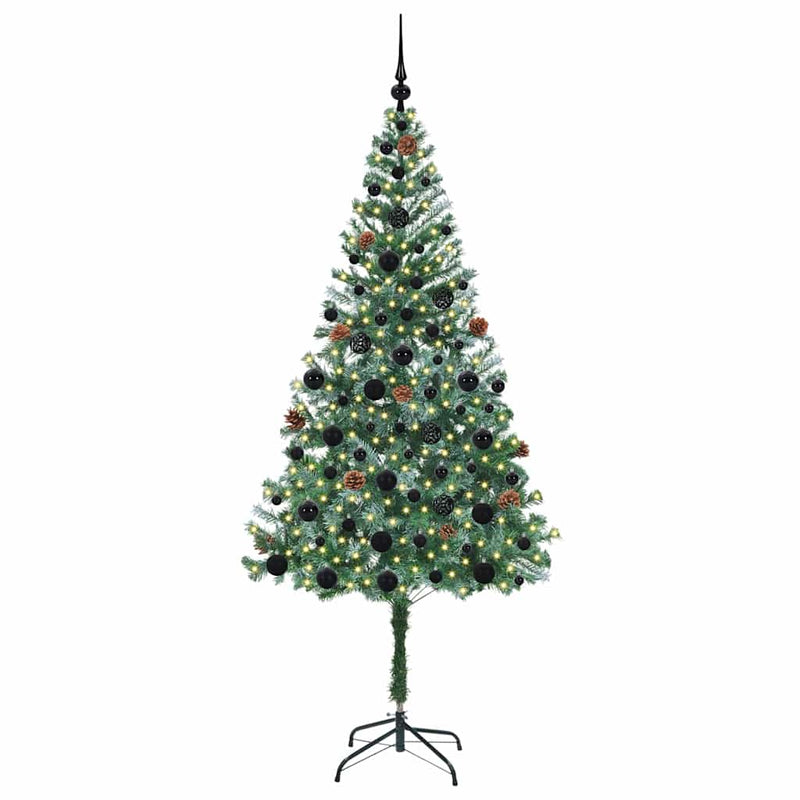 vidaXL Mű karácsonyfa 300 LED-del állvánnyal Zöld 180 cm PVC és Acél