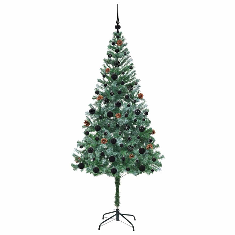 vidaXL Mű karácsonyfa 300 LED-del állvánnyal Zöld 180 cm PVC és Acél