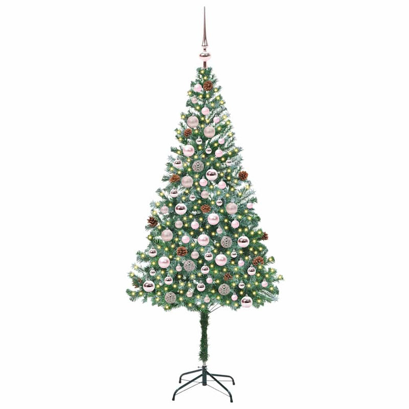 vidaXL Mű karácsonyfa 300 LED-del állvánnyal Zöld 180 cm PVC és Acél