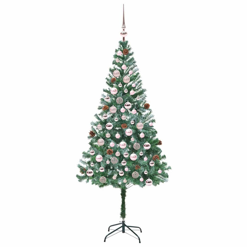 vidaXL Mű karácsonyfa 300 LED-del állvánnyal Zöld 180 cm PVC és Acél