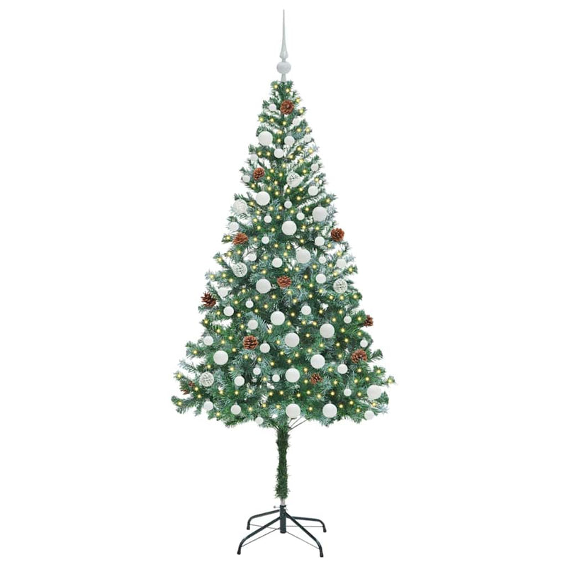 vidaXL Mű karácsonyfa 300 LED-del állvánnyal Zöld 180 cm PVC és Acél