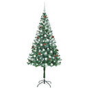 vidaXL Mű karácsonyfa 300 LED-del állvánnyal Zöld 180 cm PVC és Acél