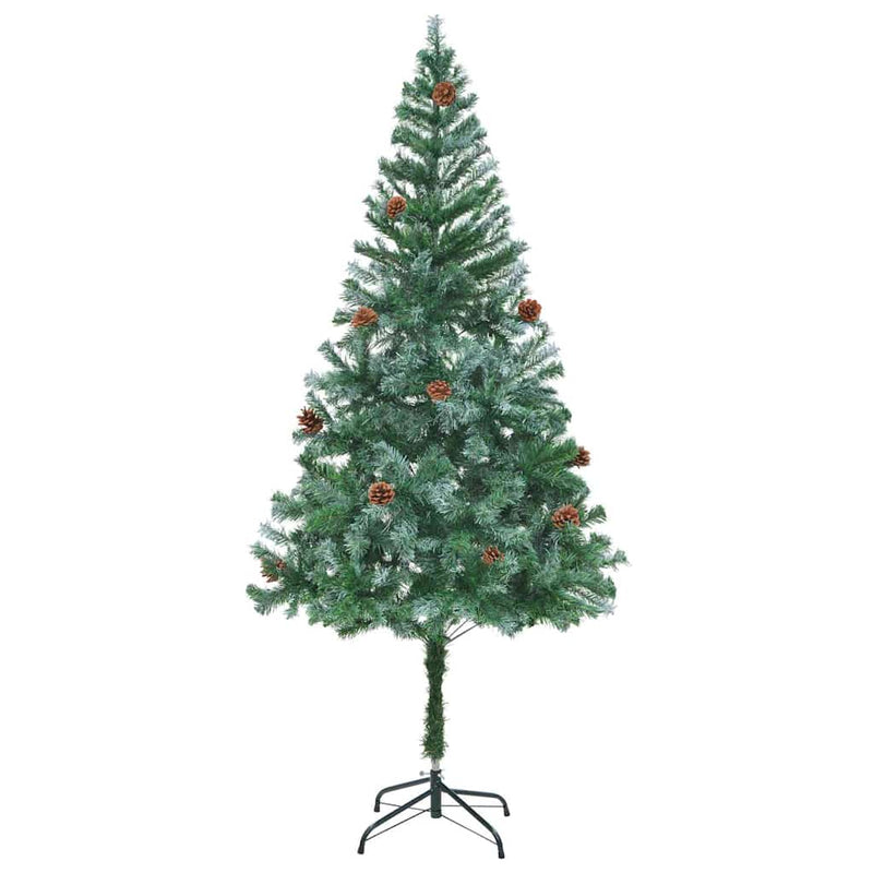 vidaXL Mű karácsonyfa 300 LED-del állvánnyal Zöld 180 cm PVC és Acél