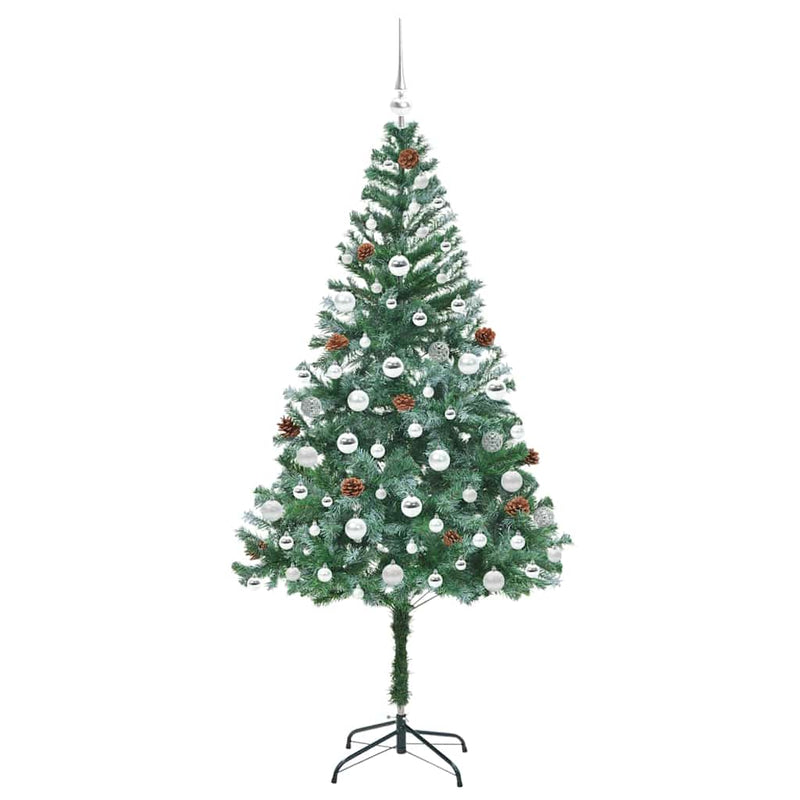 vidaXL Mű karácsonyfa 300 LED-del állvánnyal Zöld 180 cm PVC és Acél