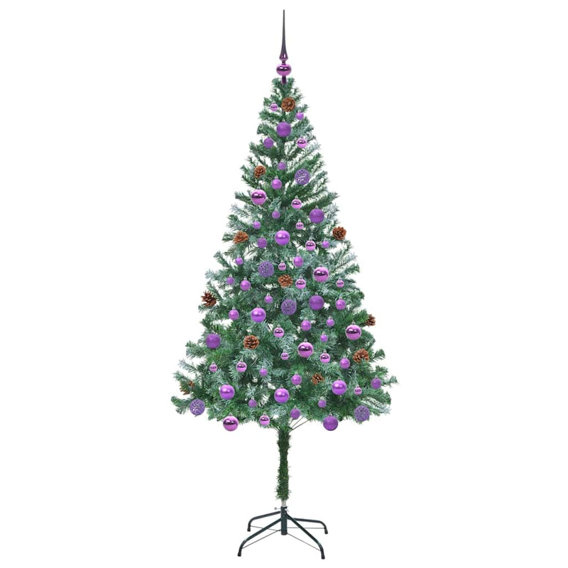 vidaXL Mű karácsonyfa 300 LED-del állvánnyal Zöld 180 cm PVC és Acél