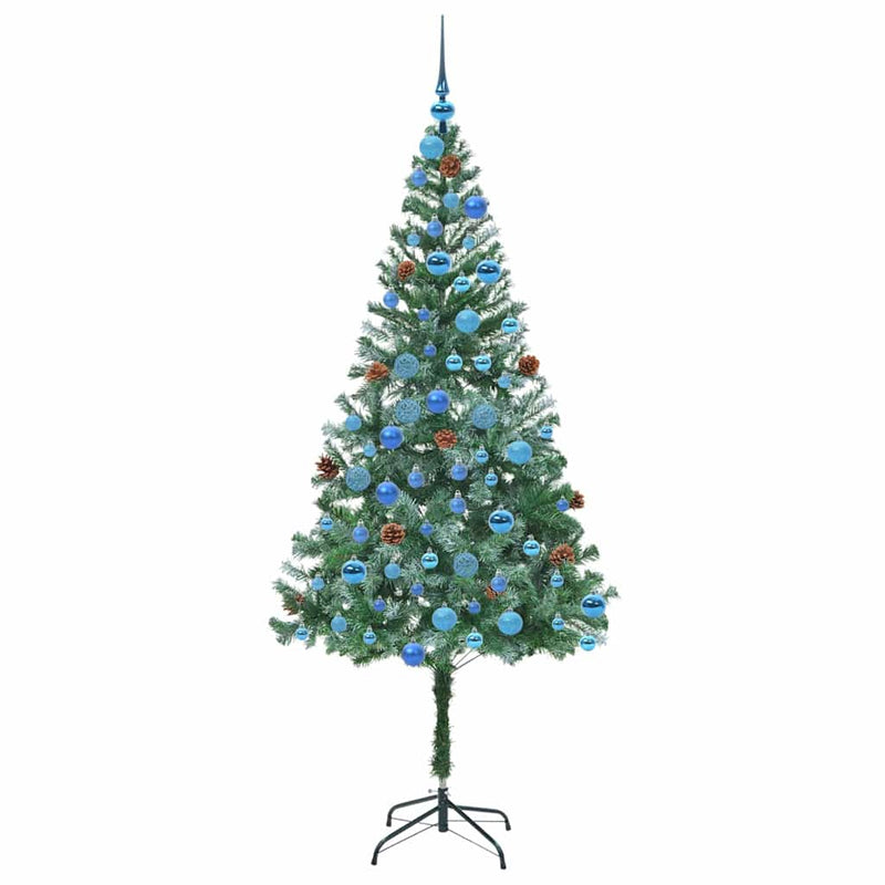 vidaXL Mű karácsonyfa 300 LED-del állvánnyal Zöld 180 cm PVC és Acél