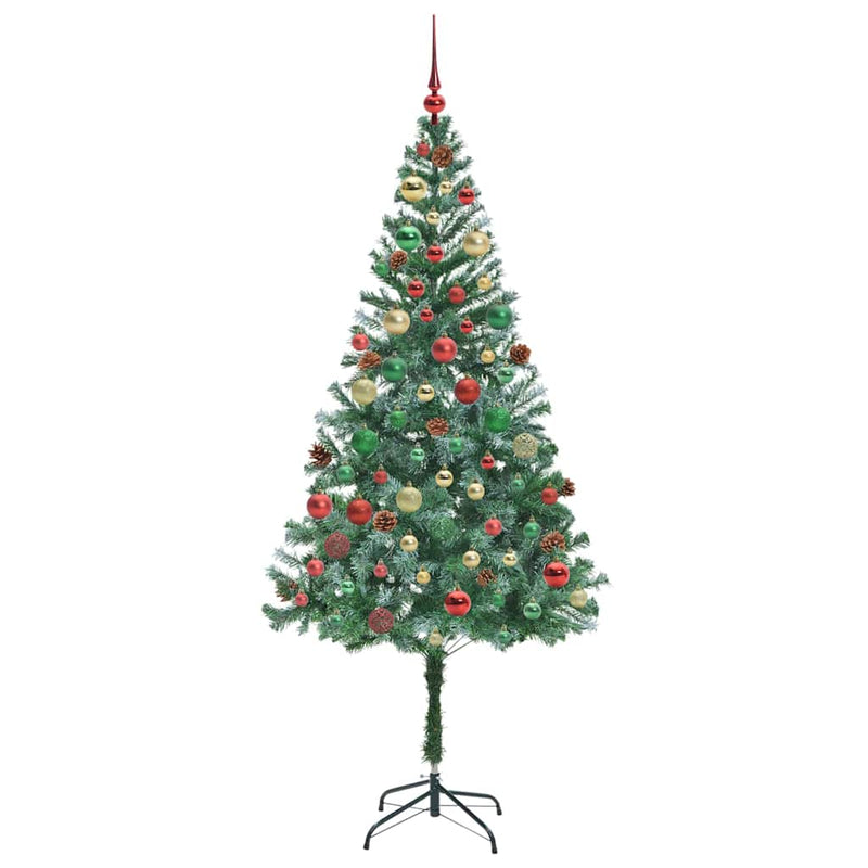 vidaXL Mű karácsonyfa 300 LED-del állvánnyal Zöld 180 cm PVC és Acél