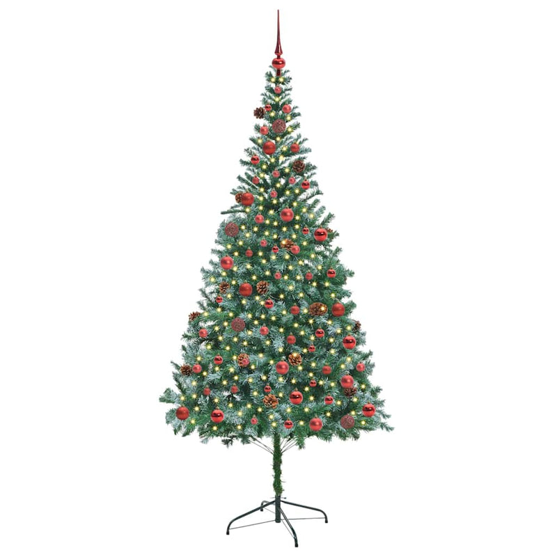 vidaXL Mű karácsonyfa 300 LED-del állvánnyal Zöld 210 cm PVC és Acél